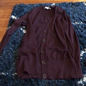 Loft medium burgundy cardigan